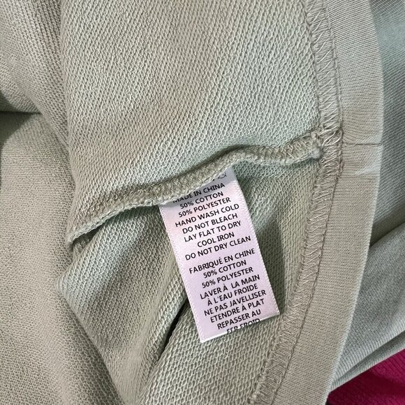 Paper Crane French Terry Crop Sweatshirt Top Size Medium Seafoam Green Boxy - Picture 5 of 6